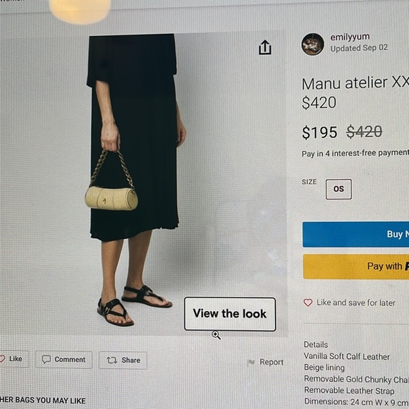 Manu Atelier Mini Cylinder Should Bag in Yellow - never worn - Picture 9 of 9